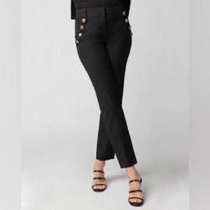 WHBM Jolie Button Straight Lightweight Comfort Stretch Pant Size 8